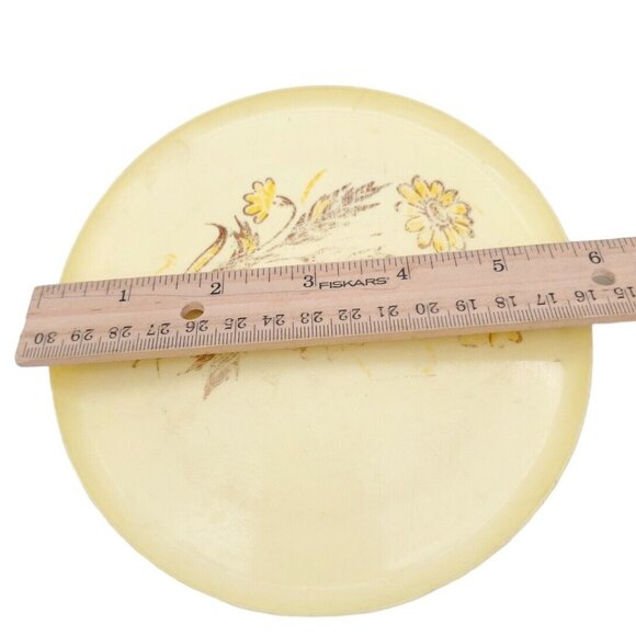 Vintage Taylor Smith Kid's Dish Set Yellow w/ Daisies Soft Plastic 1950s Soft - Picture 6 of 7